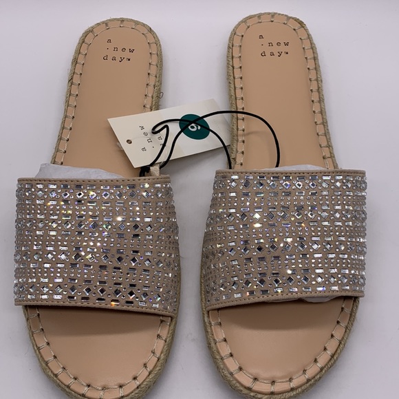 New In Box Women's Kenna Embellished Espadrille Sandals - A New Day Tan 9 - Picture 2 of 6